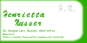 henrietta nusser business card
